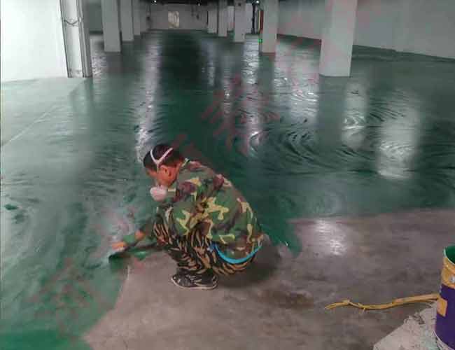 包头双层地下停车场地面环氧地坪漆施工案例展示